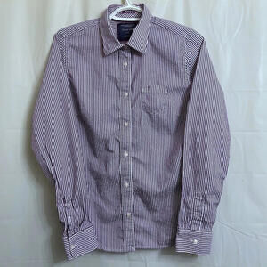 American Eagle Outfitters Favorite Button Shirt Women's Size 10 Purple White